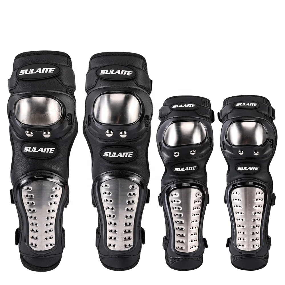 

Sulite Outdoor Sports Motorcycle Stainless Steel Knee-Pad Elbow Ride Racer Protective Sports Protection Equipment GT-341, Black