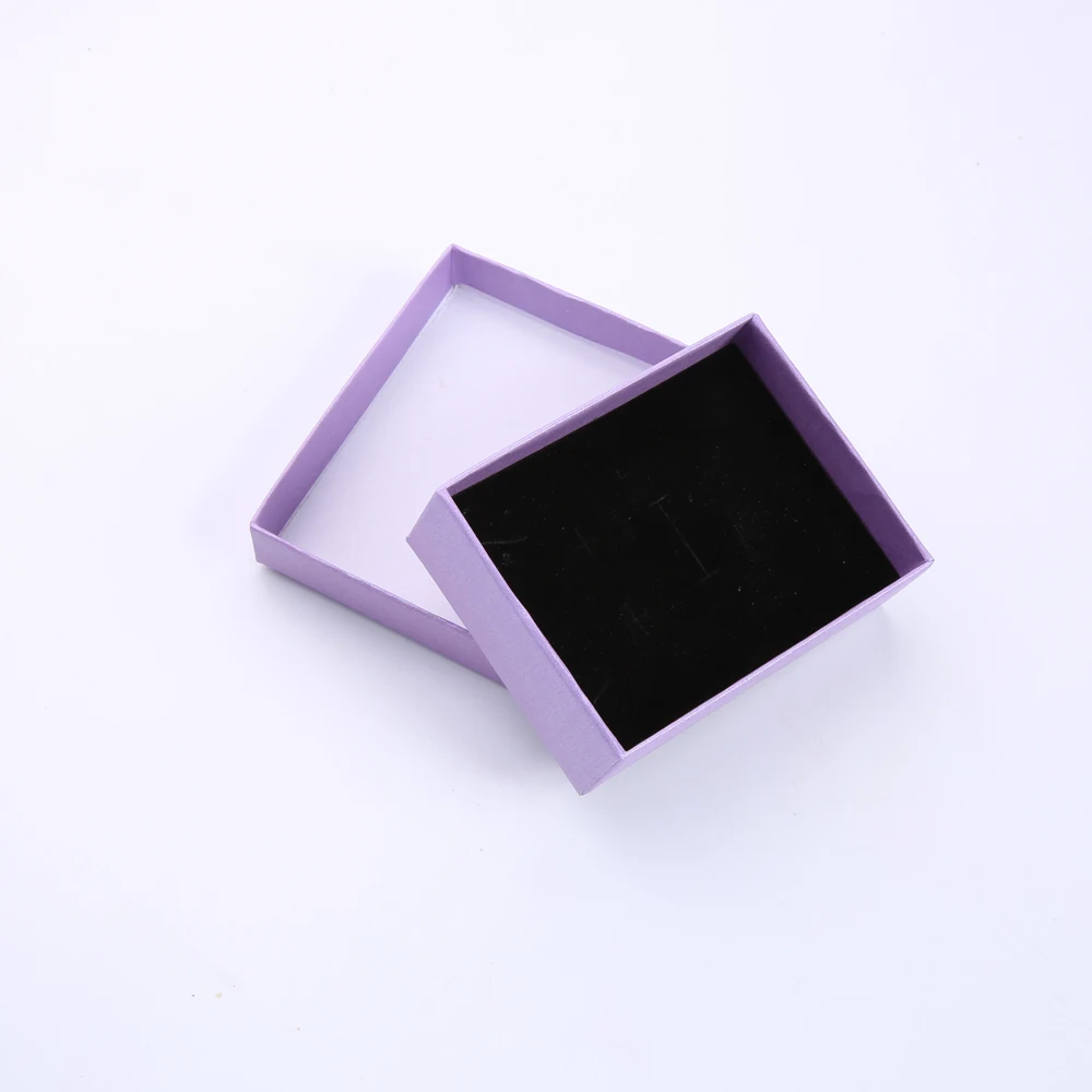 

bzh001 Wholesale Women Custom Fashion Purple Paper Gift Thick Jewellery Box Jewelry Package Ring Earring Packaging Card