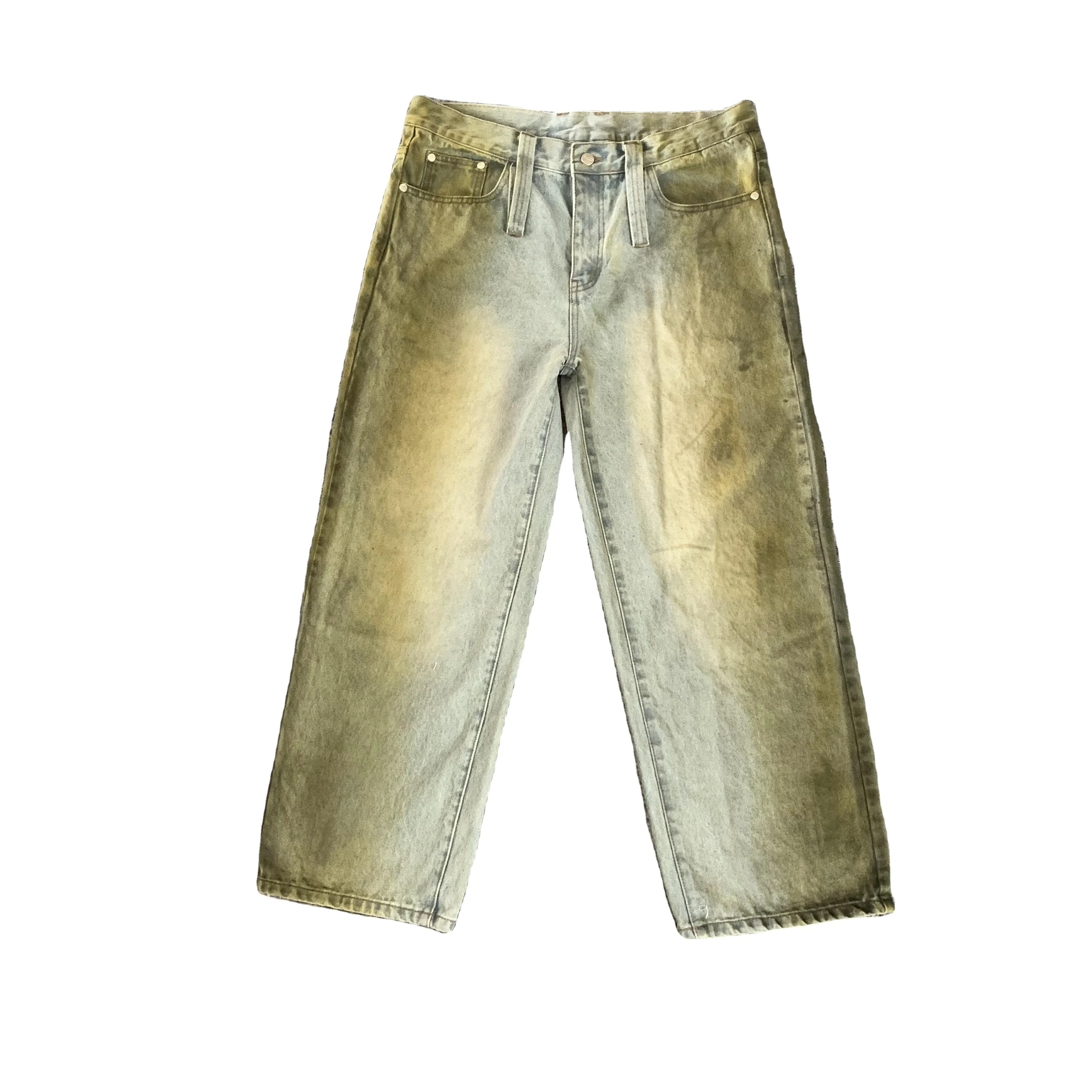 DENIMGUYS American Style Retro Dirty Mud Dyed Washed Baggy Denim Men's Jeans