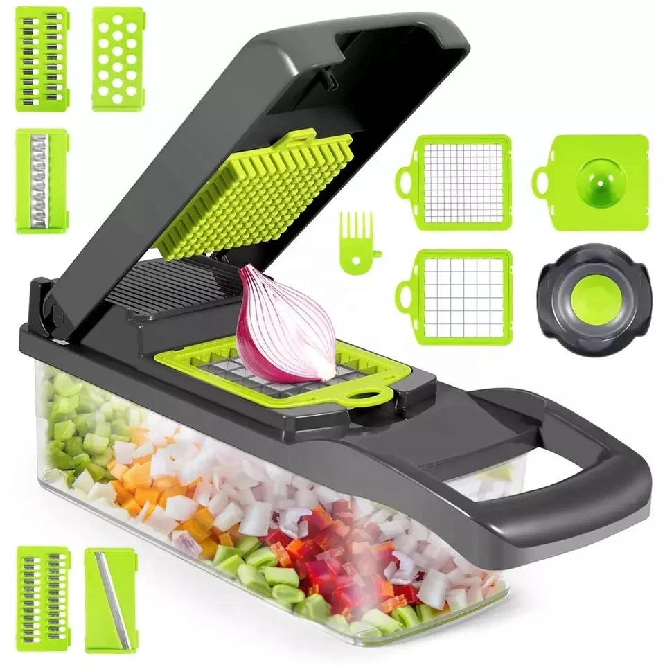 

Amazon Top Seller Multifunctional Vegetable Cutter Fruit Chopper Slicer Cutting Tool Manual Online Vegetable Cutter, Gray