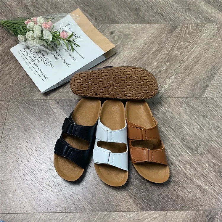 

New design flat women's slippers cork sole summer sandals for women and ladies pvc slipper, Customized color
