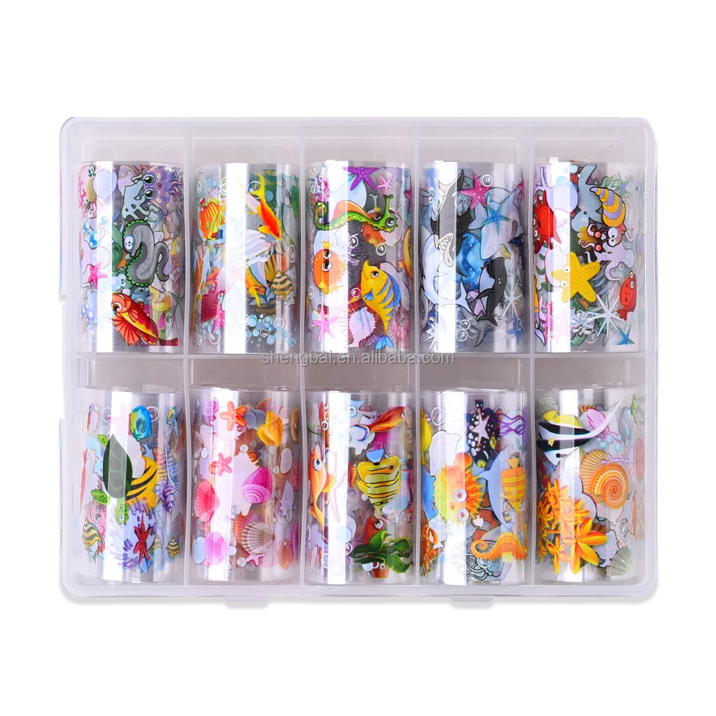 

Wholesale 3D Laser Cartoon Sea Ocean Animal Fish Nail Sticker Nail Decoration Nail Art Transfer Foil, Colorful