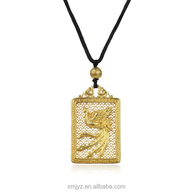 

Brass Gold-Plated Hollow Phoenix Domineering Necklace Pendant Men's Creative And Elegant Fashion Best-Seller Supply