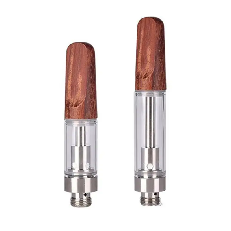 

1ml 0.5ml Wood Tip Ceramic Cell Coil Cartridges Empty Vaporizer Pen 510 E-Cigarette Carts Thick Oil Cartridge