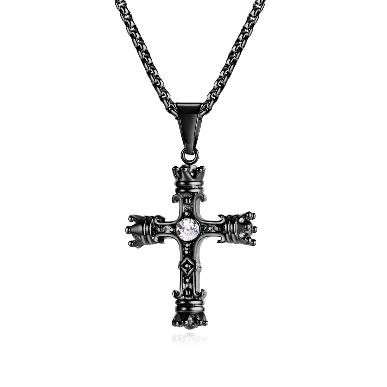 

Gold Plated Cross Border Necklace Creative Personality Crown for Men and Women for Gift Giving in Europe and the United States