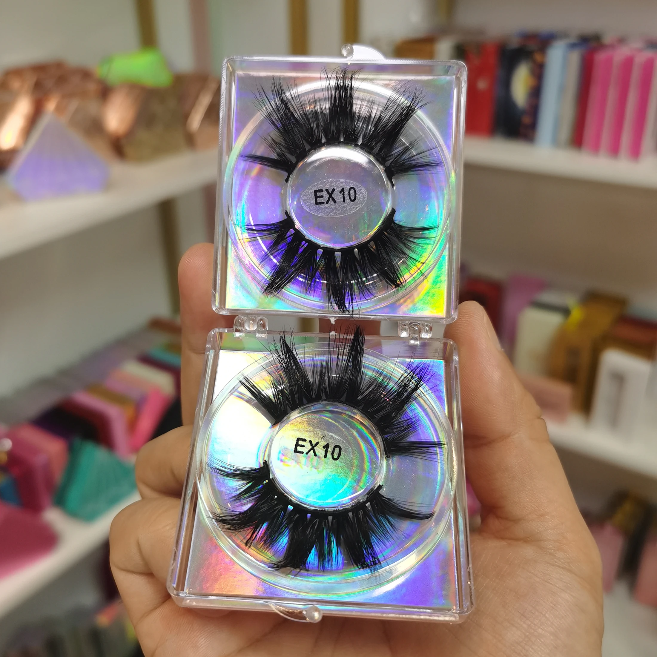 

Custom 25mm Eyelash Lashes Lshes Packaging Box Free Label Print Your Own Logo For Transparent Plastic Packaging Box, Natural black