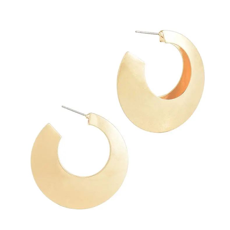 

New punk delivery 2021 and wild jewelry large open hollow earring simple geometric statement earrings for women, Gold/ silver