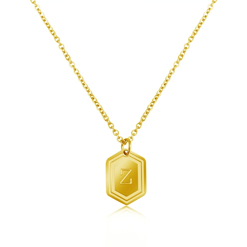 

Wholesale Fashion Necklace Chain Jewelry Geometry Custom Gold Letter Necklace