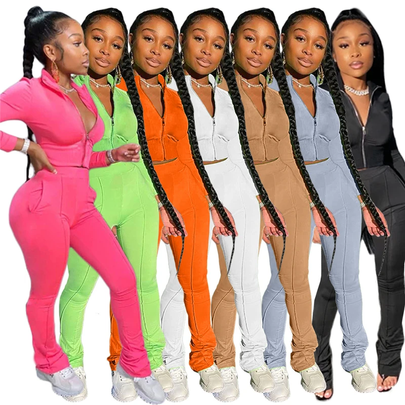 

MD-20111003 Women fall clothing for women 2 piece set women clothing Tracksuits Jogger Pant Sets, 7 colors