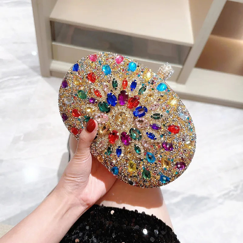 

Bling sac a main bolsa Small Handbag Clutch Crystal Diamond Jewelry Elegant Evening Bag Lady Wedding Banquet Purse