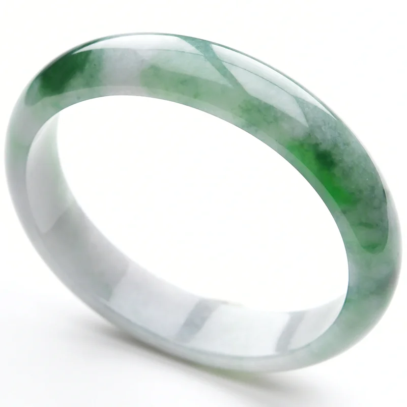 

YQ328 free shipping natural emerald Gemstone Cuff jadeite jade Bangle and bracelet jewellery, White