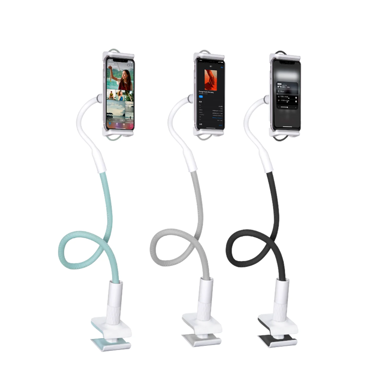 

Macaron color foldable universal Double section arm gooseneck hands free long lazy arm bed tablet mobile phone holder stand