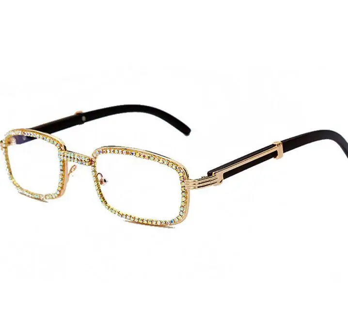 

ashion Diamond Glasses Frames Men Women Luxury Brand Vintage Rhinestone Sunglasses Punk All Crystal Glasses