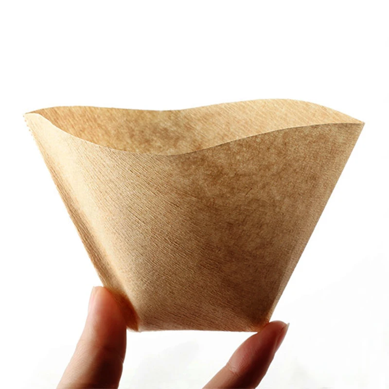 

custom portable biodegradable cone filter paper V-shaped filter square classic drip coffee filter paper