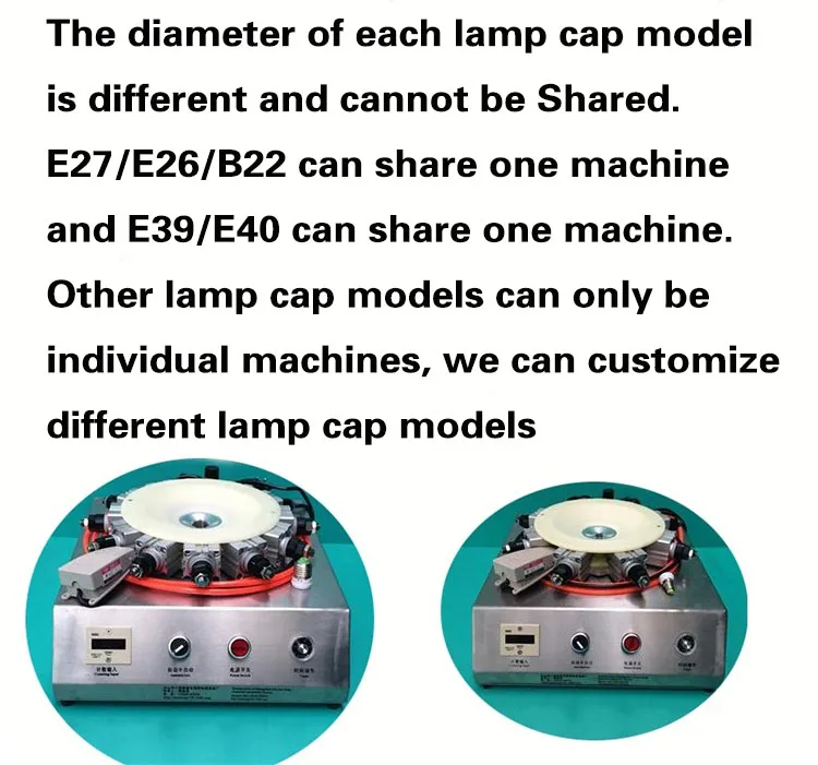 B22/e27 Led Bulb Holder And Bases Lamp Cap Crimping Locking Machine