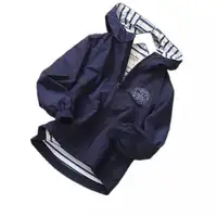 

Custom Size Kids Boys Navy Windproof Striped Spring Coat Zipper Outdoor Light Jackets