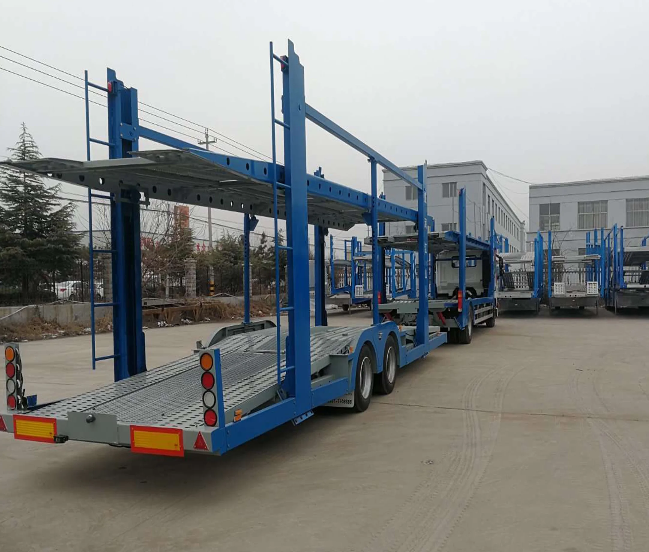 2 axle car carrier transport trailer vehicle transport truck