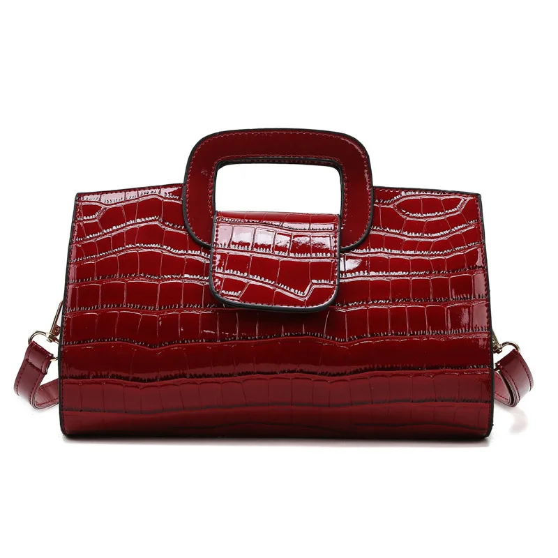 

Crimson large capacity practical crocodile pattern pu women hand bags with shoulder strap