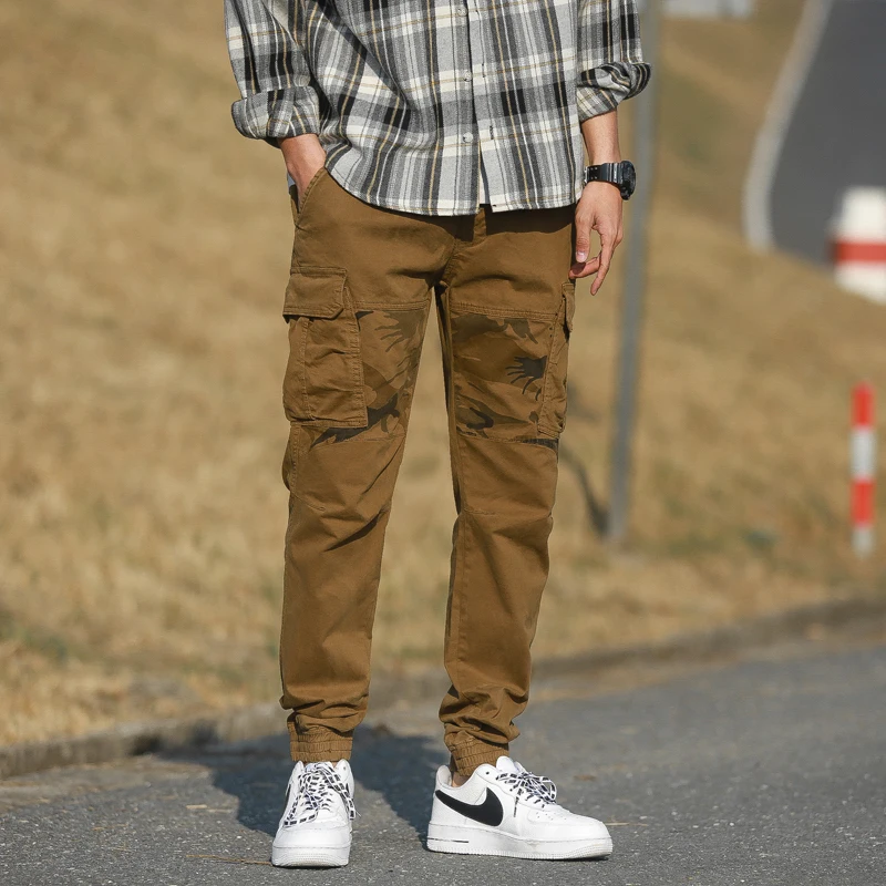 black stacked cargo pants