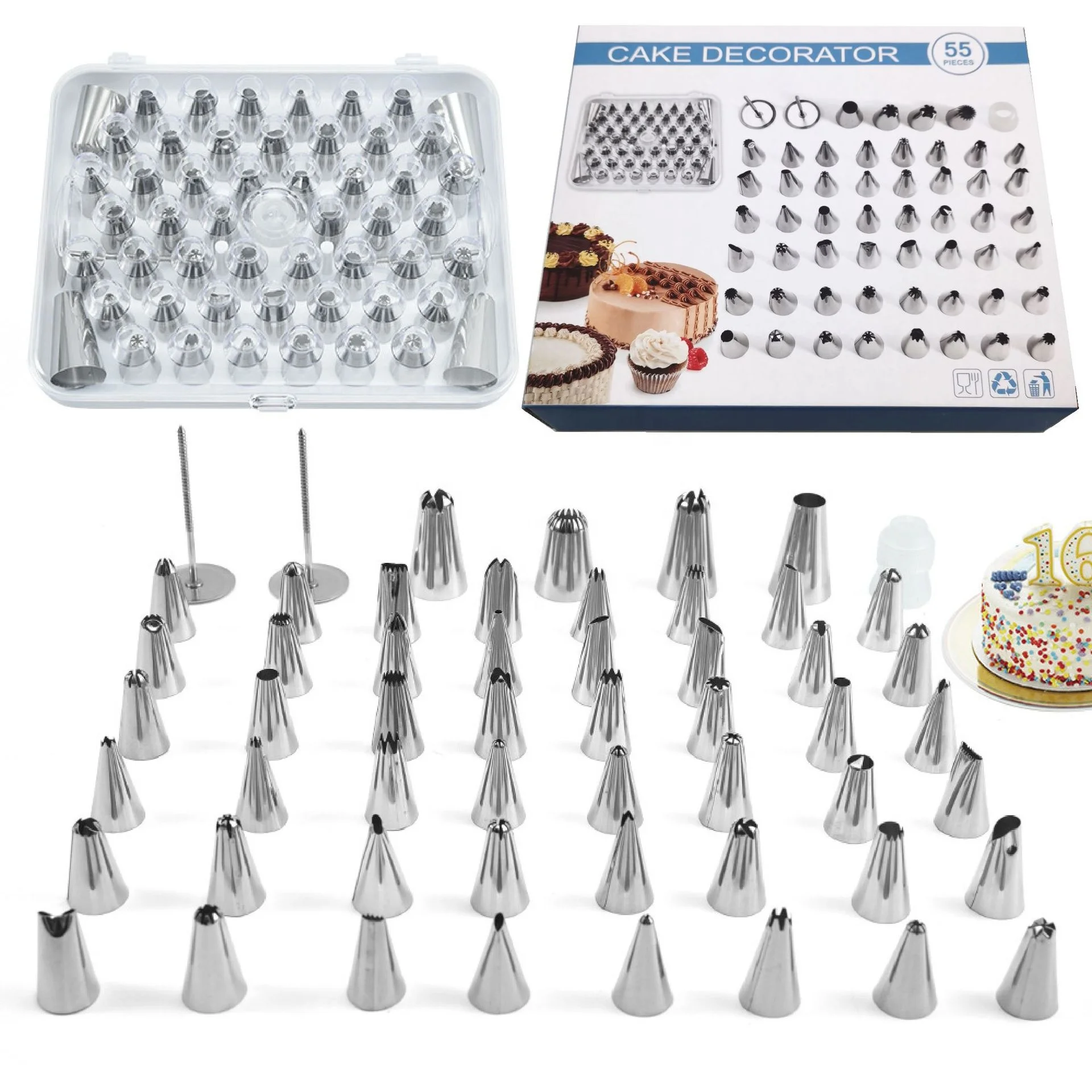 

Baking decoration set decorating mouth 52 piece stainless steel decorating mouth