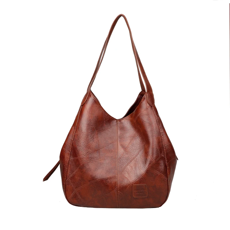 

Women PU Leather Three Comparment Large Capacity Tote Bag