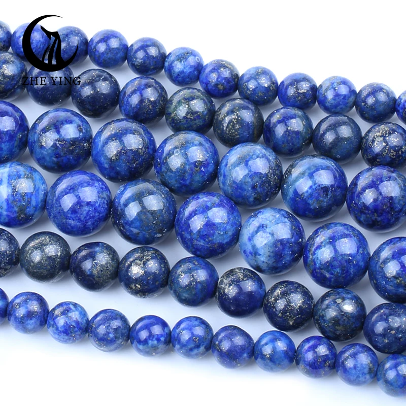 Zhe Ying 6mm/8mm/10mm lapis lazuli wholesale bracelet Natural Stone Beads necklace lapis lazuli Beads