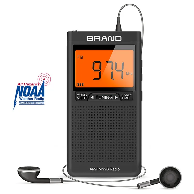 

2020 Best Pocket Weather band Micro AM FM Portable Radio for Emergency use, Black