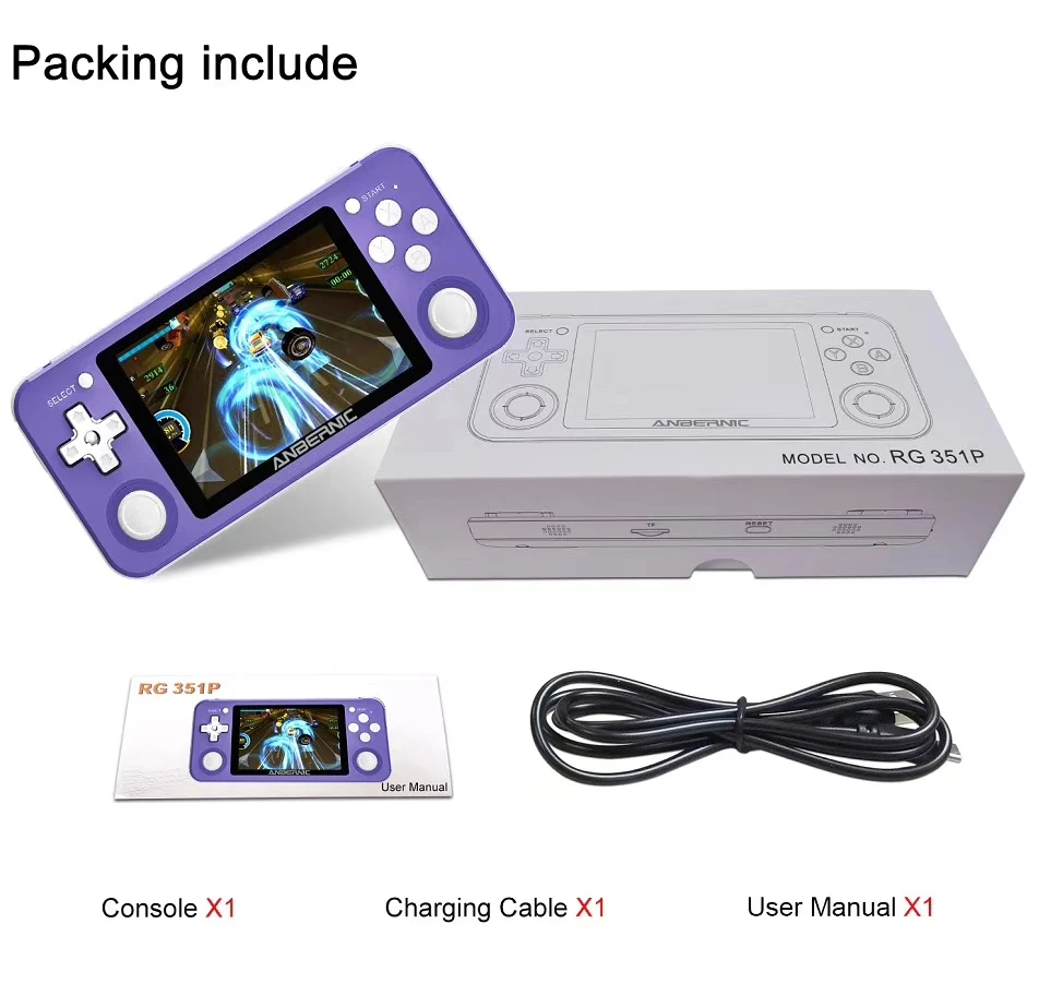 

RG351p handheld game console metal shell console open source system 3.5 Inch IPS screen retro 3D games console