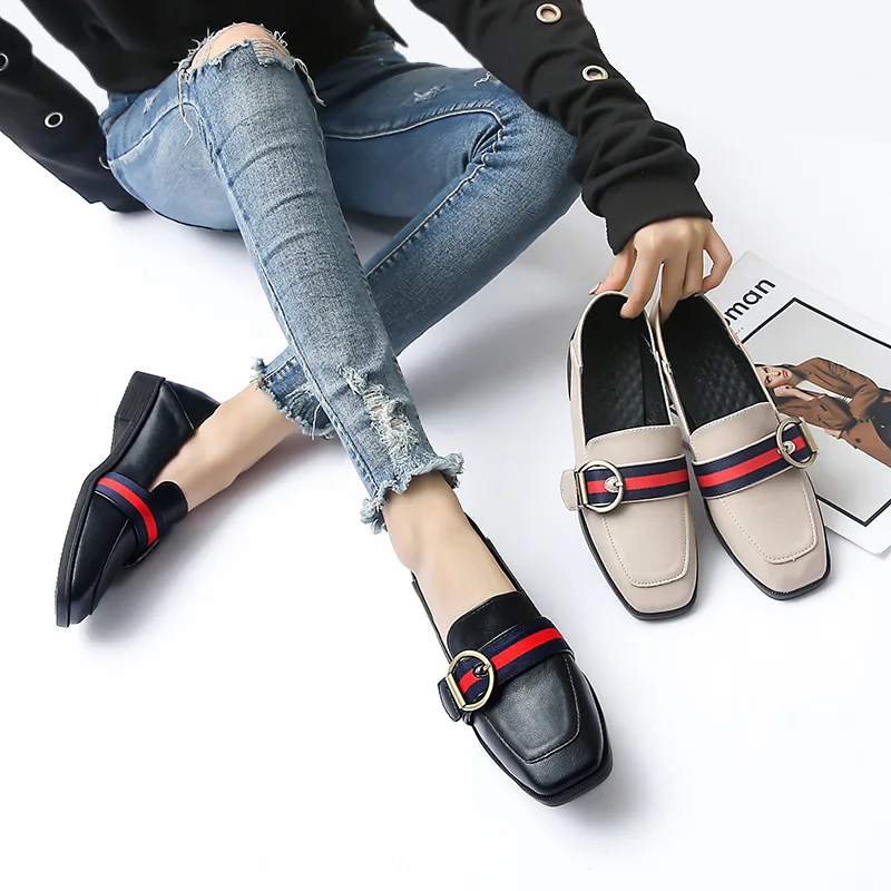 

2020 Fashion Spring & Autumn British women's leather shoes woman Casual Shoes Women's Flats, As picture