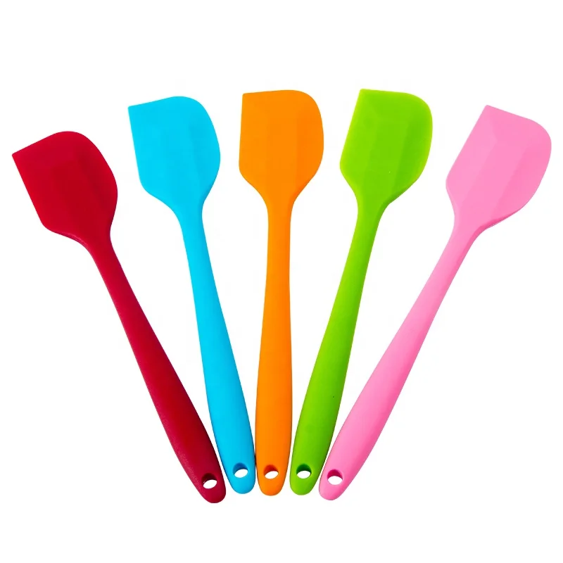 

11 inch Kitchen Silicone Cream Butter Cake Spatula Mixing Batter Scraper for Baking, Green/ pink/orange/blue/red