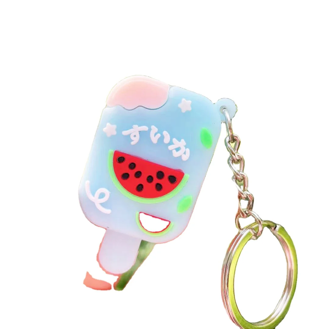 

Free shipping Creative Cartoon Soft Glue Lovely Japanese and Korean ice cream key chain pendant car key chain bag pendant, Customized color