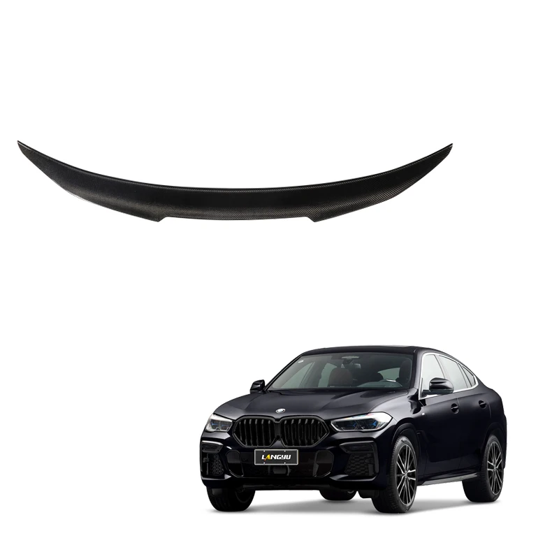 

Car Exterior Accessories Tail Trunk Spoiler PSM Style Dry Carbon Top Wing For BMW X6 F16 2015-2018 Rear Spoiler