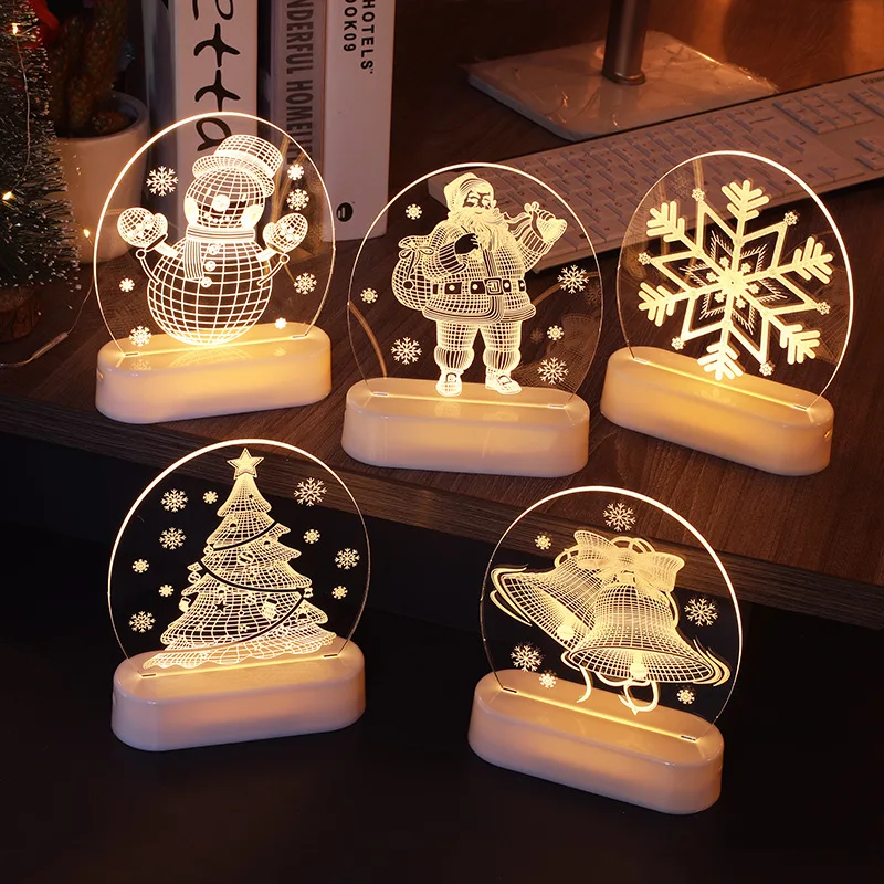 Room Decoration Star Lights Christmas Day Gift Santa USB LED 3D Night Light Ambient Light