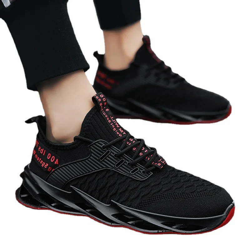 

sport sneaker men comfortable mesh fly knit shoes casual sneakers, 3 colors