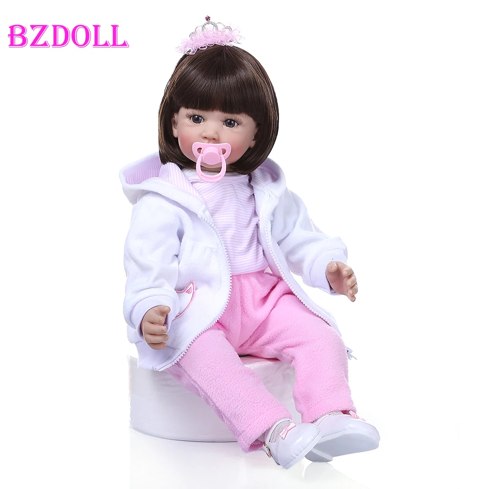 

60cm Soft Silicone Reborn Toddler Baby Girl Doll Toy Lifelike Princess Toddler Babies Kids Playmate Child Surprise Birthday Gift