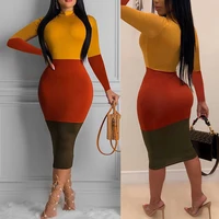 

autumn winter Sexy high waist spice bud sexy long sleeve women casual bodycon dresses