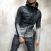

Gradient Zipper Cardigan Hip Hop Fashion Casual Sports Men's Sweater