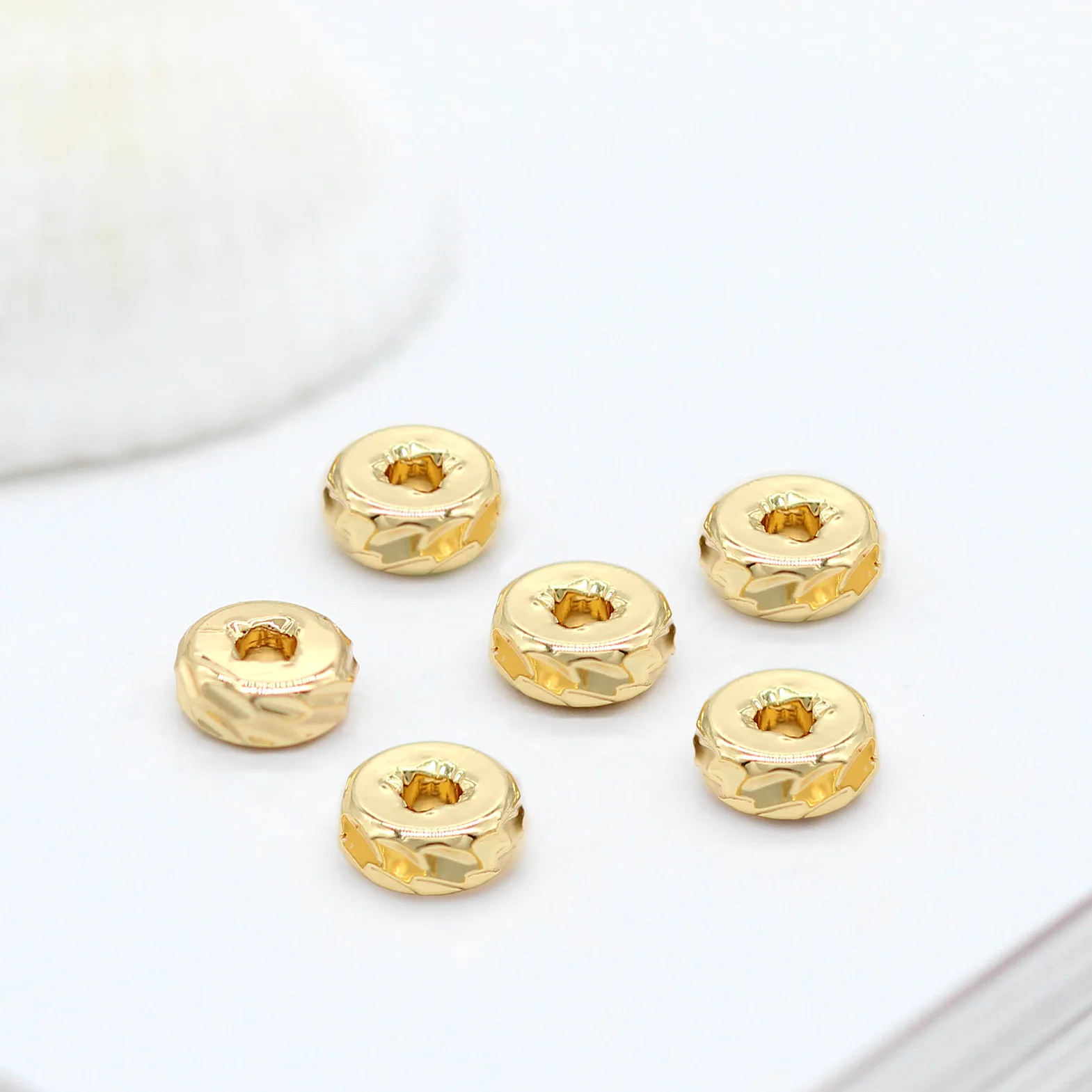 

New Design Factory Wholesale Irregular 14K Gold Plated Spacer Beads Metal Beads for Jewelry Making