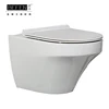 Professional design sanitary ware white 4.5L silence rimless ceramic wall hanging toilet