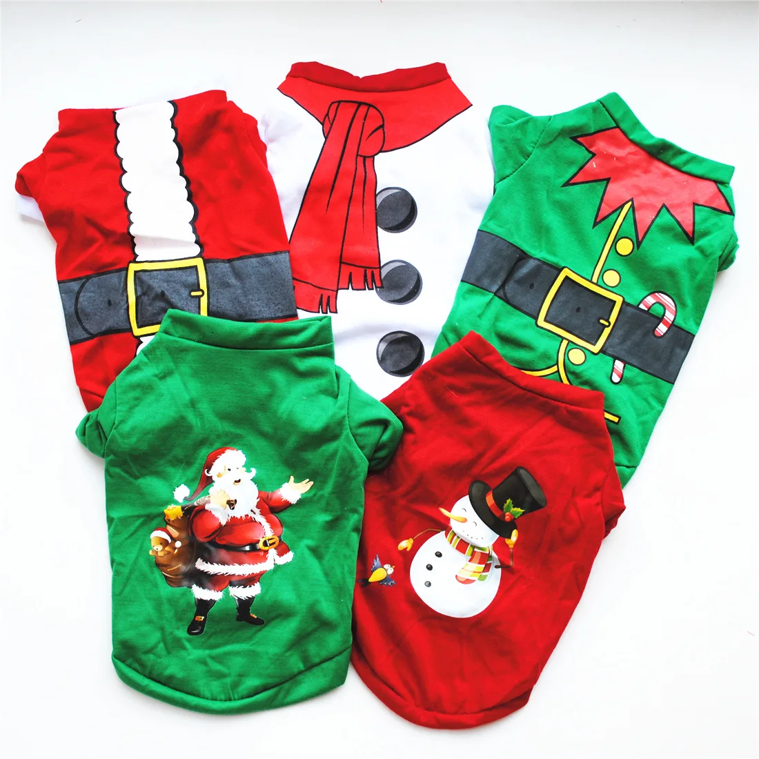 

Christmas Dog Shirts Pet Clothes Soft Cotton Breathable Puppy Shirts Christmas Printed
