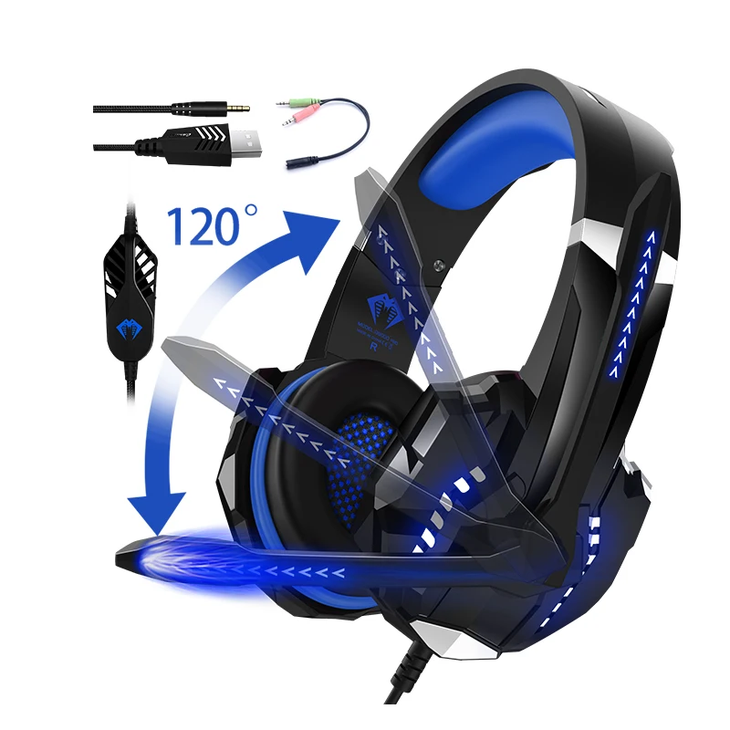 

Free Sample USB Mobile Headset Gaming Headphone Headsets Headphones Stereo With Microphone For PC Gaming