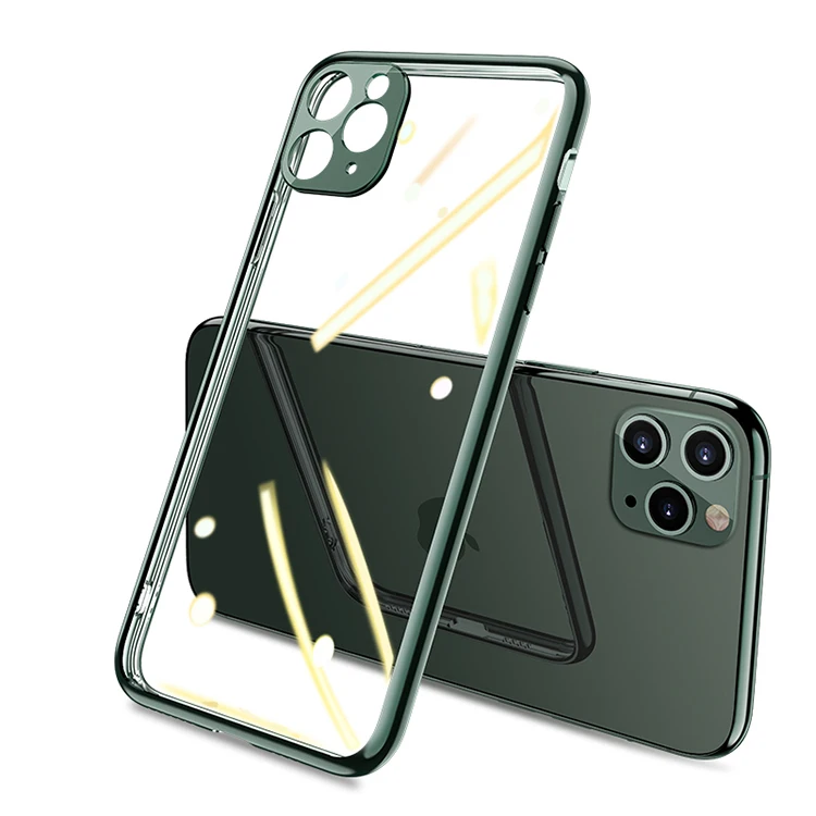 

HOCAYU For Iphone 11 11 Pro 11 Pro Max Case Clear Phone Back Cover Soft Plating Anti-Drop Protection Mobile Housings