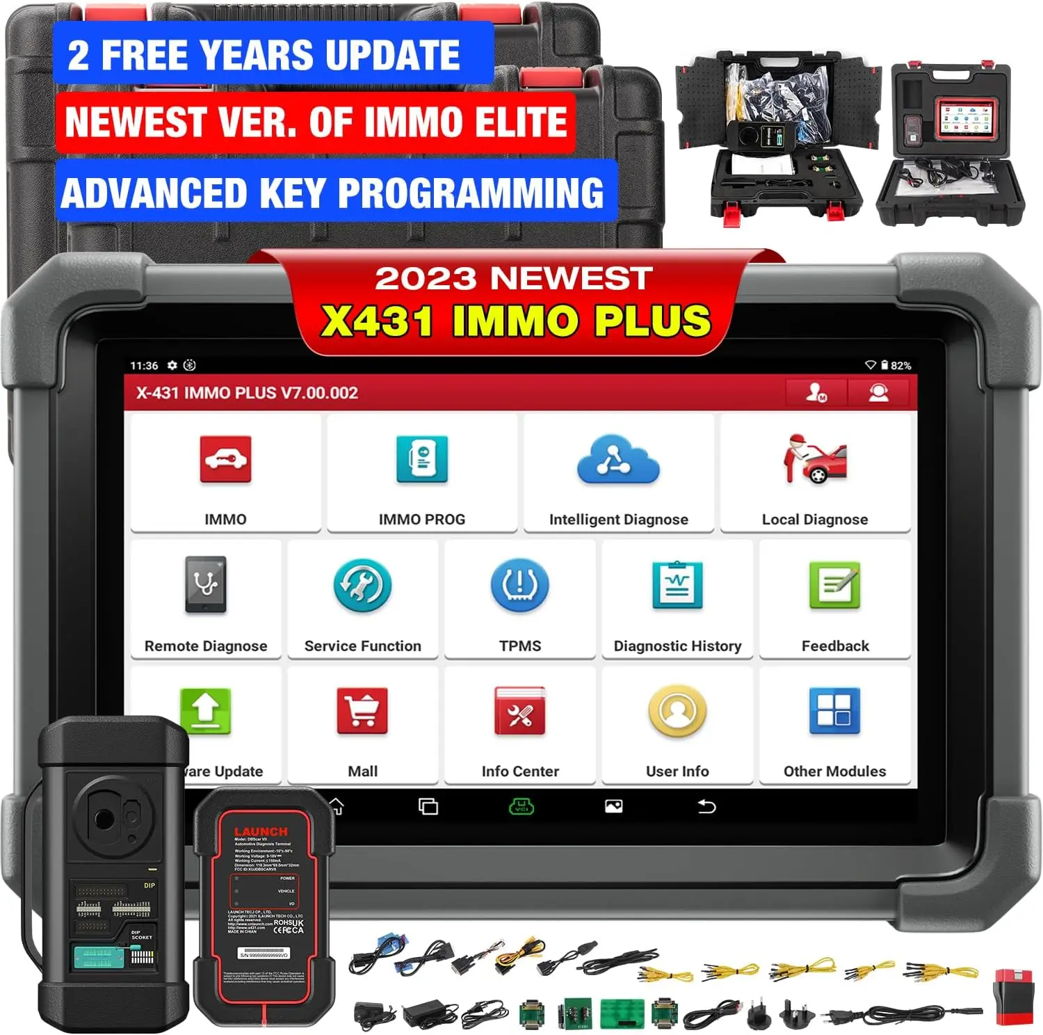 

2024 New LAUNCH X431 IMMO Plus Key Programmer Car Diagnostic Tools Auto OBD2 Scanner ECU Coding Active Test PK X431 V IMMO ELITE