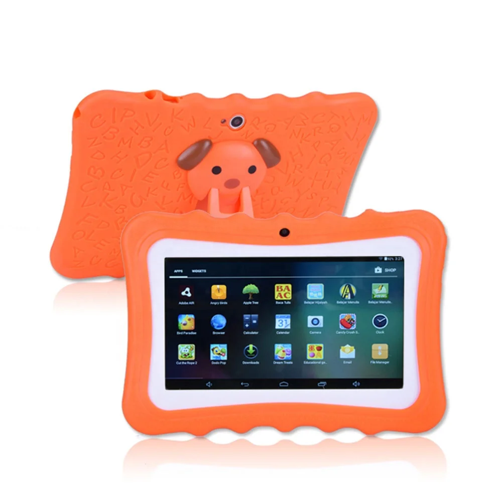 

Cheap Kid's Children Tablet With Touch 7inch Screen Educational Learning Android Kids Tablet With Silicon Case Stand in VIdhon