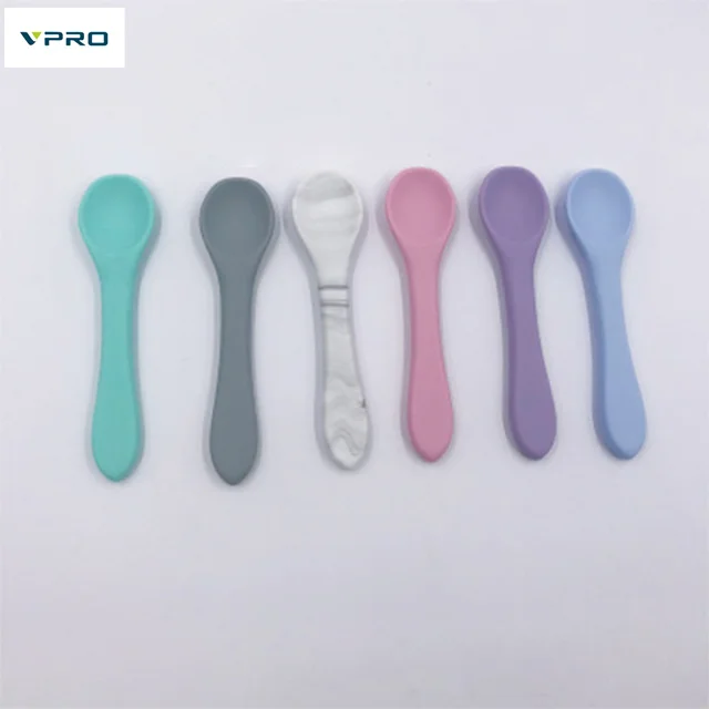 

Silicone Spoon Feeding Set Kid DishesWooden Handle Spoon Infant Feeding Accessories Spoon Silicone Tableware products Baby Soft