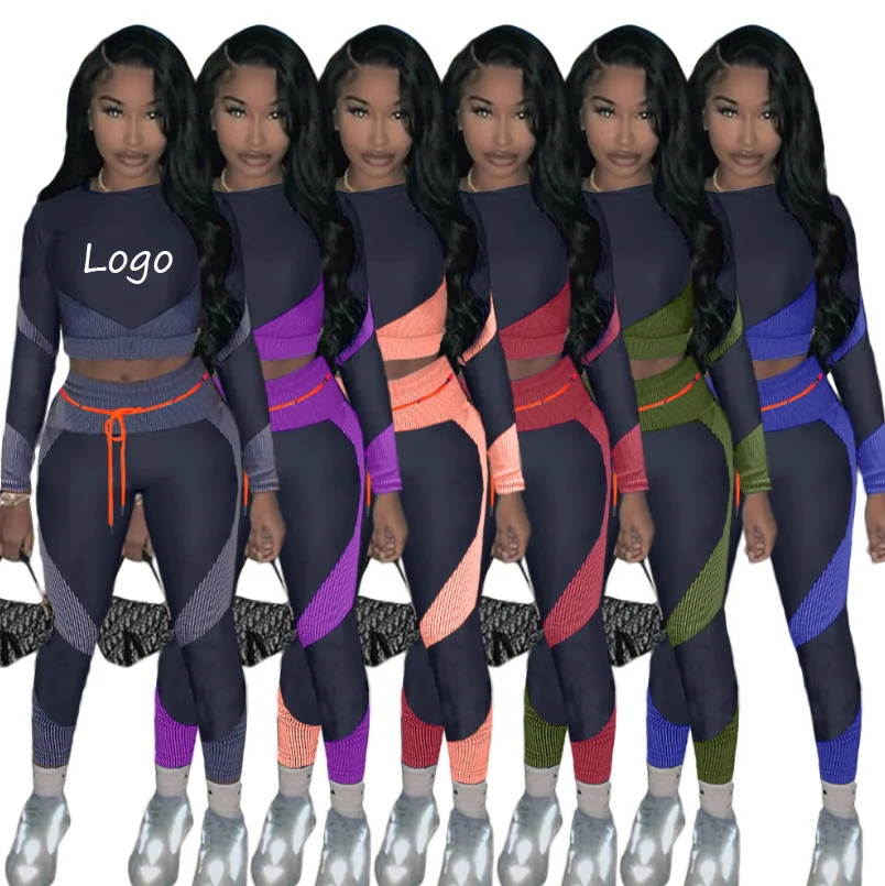 

Fashion Women Yoga Set Sports Suits Seamless Gym Leggings Long Sleeve Crop Top Jacket Fitness Sportswear Tracksuit, As pictures