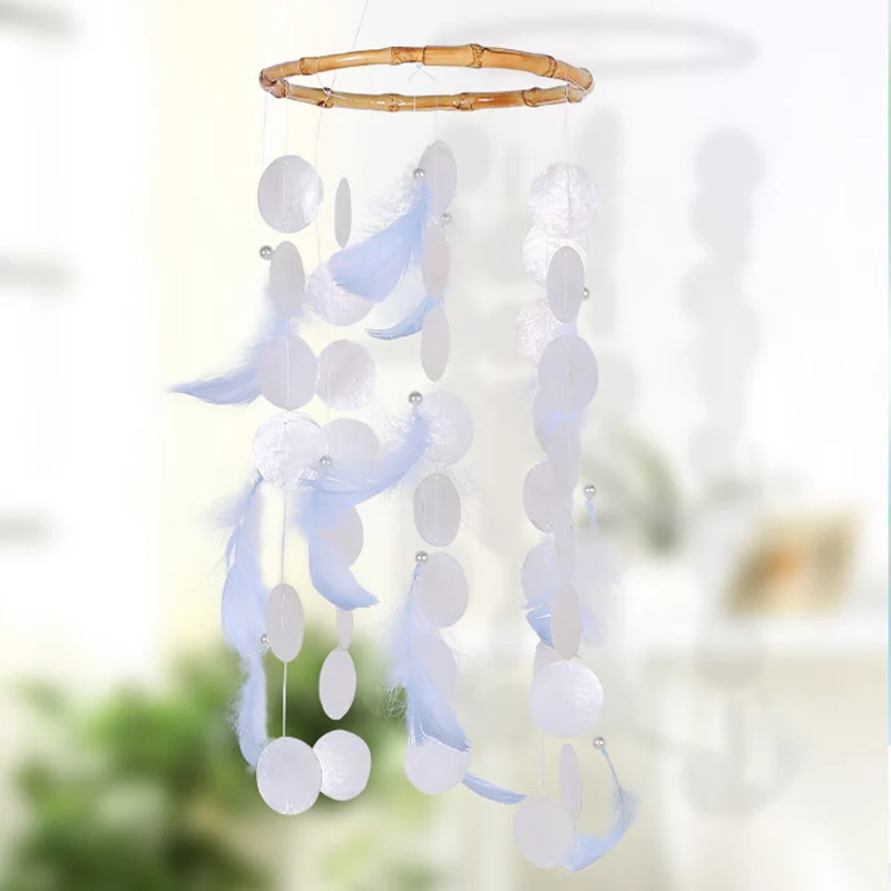 

Handmade Capiz Shell Wind Chime Wall Hanging Crafts Natural Shell Beach Wedding Decor Home Decor