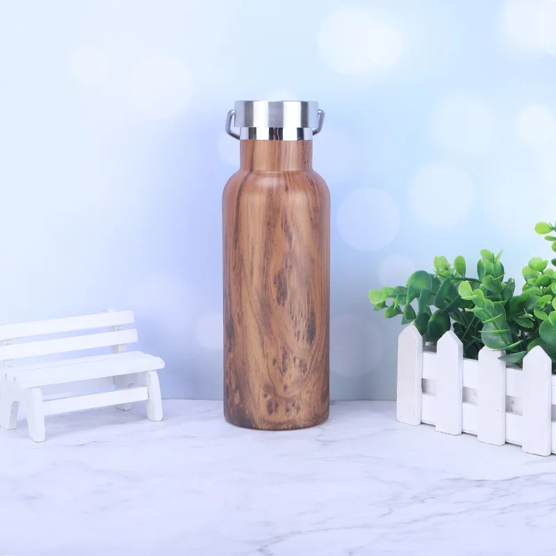 

Wholesale Customized Air Transfer Printing Double Wall Stainless Steel Insulated Water bottle Vacuum Flask With Bamboo Lid