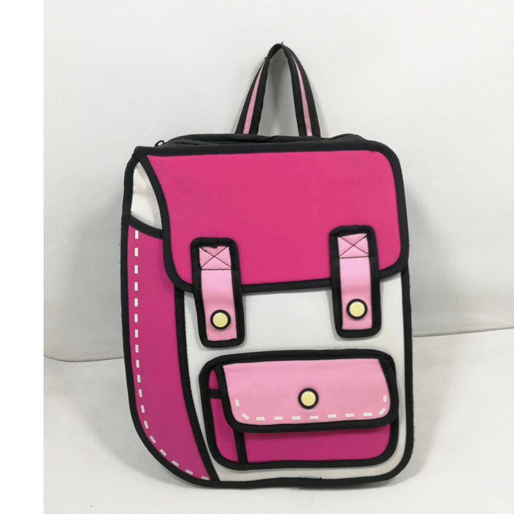 

600D 2D 3D cute kids backpack bag