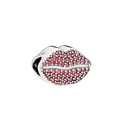 

10 style Fashion Alloy large hole beads DIY bracelet accessories Lips Love Flowers Butterfly pendant charm jewelry accessory, Silver
